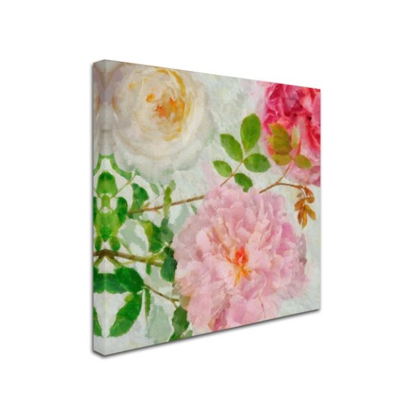 Cora Niele 'Peonies And Roses I' Canvas Art,14x14